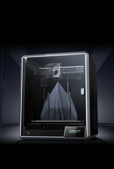 Drukarka 3D Creality K1 Max na czarnym tle